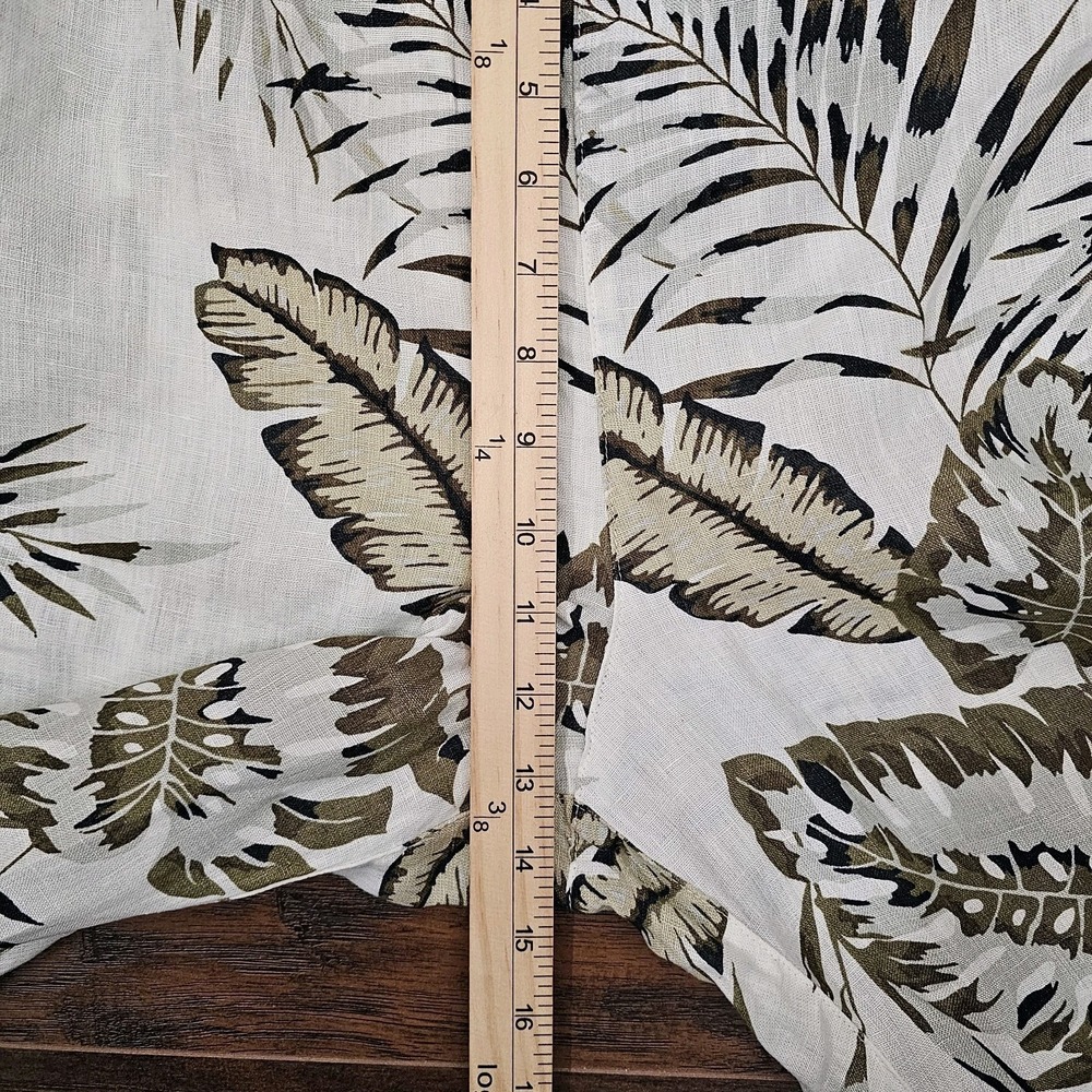 C&C California 100% Linen Pull On Ivory Floral Tropical Beach Pants Plus 1X Read - Picture 4 of 14